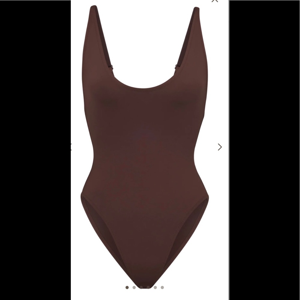 Skims Swim scoop neck one piece cocoa Xlarge